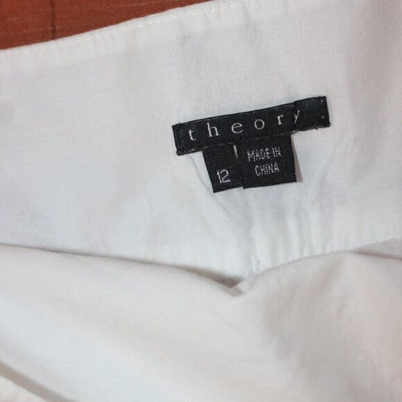 Theory White Zipper A-Line Mini Skirt Women Size 12 - Picture 6 of 9